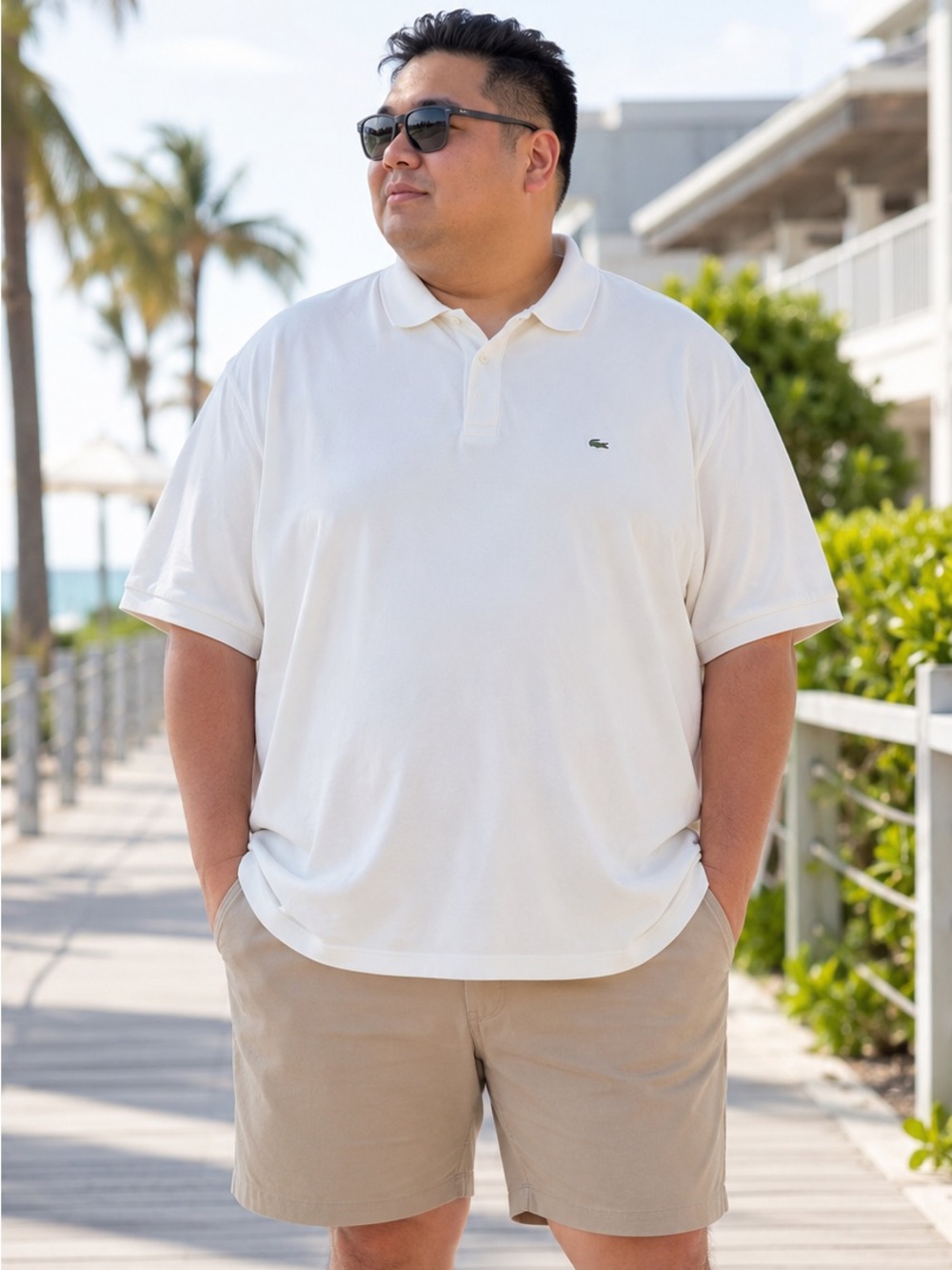 Lacoste Men 3XL White Classic Polo Shirt Plus Size Preppy Casual Tennis Golf Top